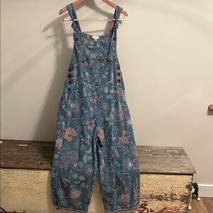 Easel Blue Floral Denim Apparel
